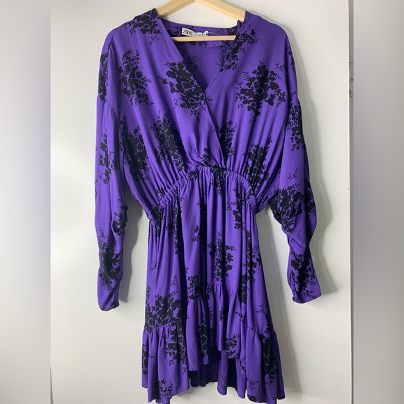 BLOGGERS FAVE/ ZARA DRESSES PURPLE/FLORAL PRINT SZ S - Picture 6 of 13